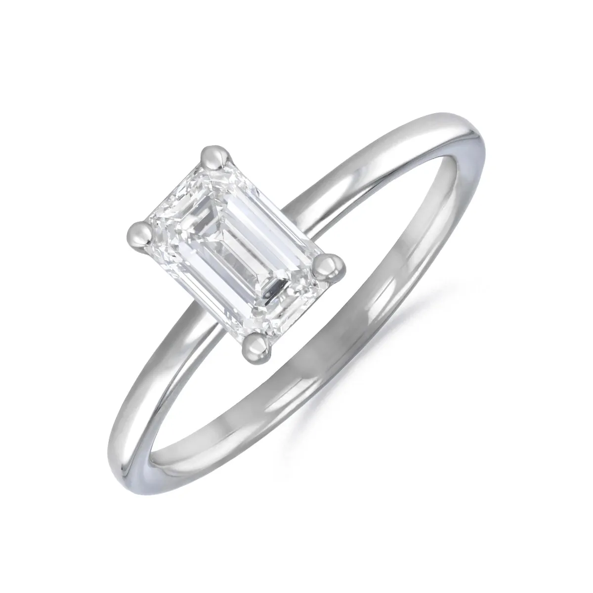 1-00ct Sofia Emerald Cut Diamond Solitaire Engagement Ring | Platinum