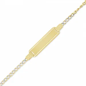 10K Yellow Gold Baby & Toddler Pave Cuban Link Bracelet