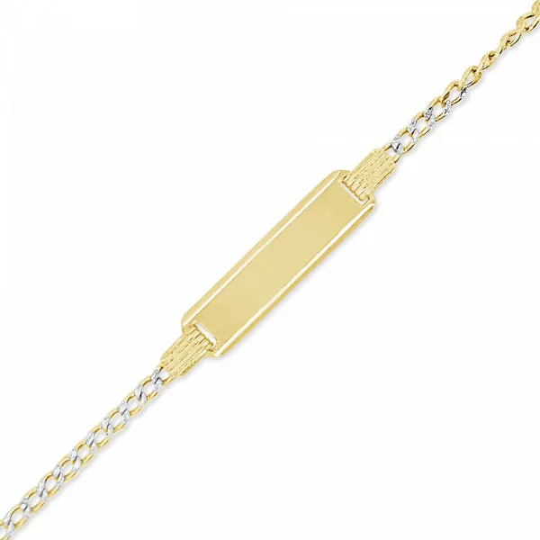 10K Yellow Gold Baby & Toddler Pave Cuban Link Bracelet