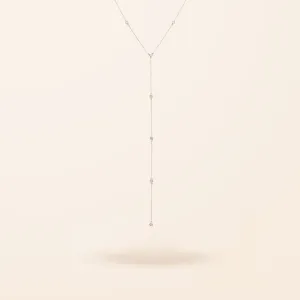 14K Gold Diamond Lariat Necklace