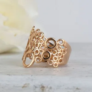 14K Rose Gold Circles Ring