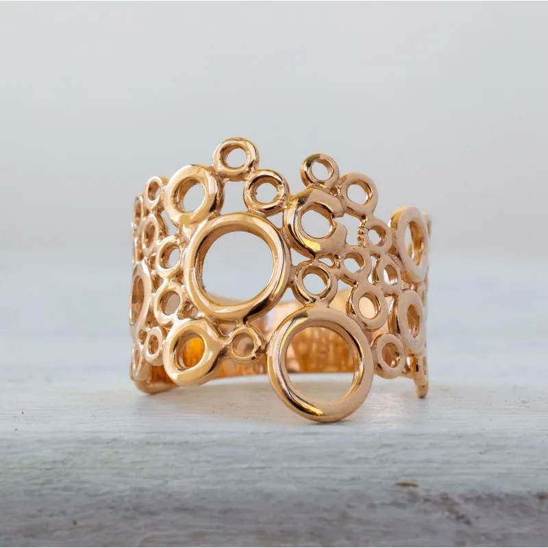 14K Rose Gold Circles Ring