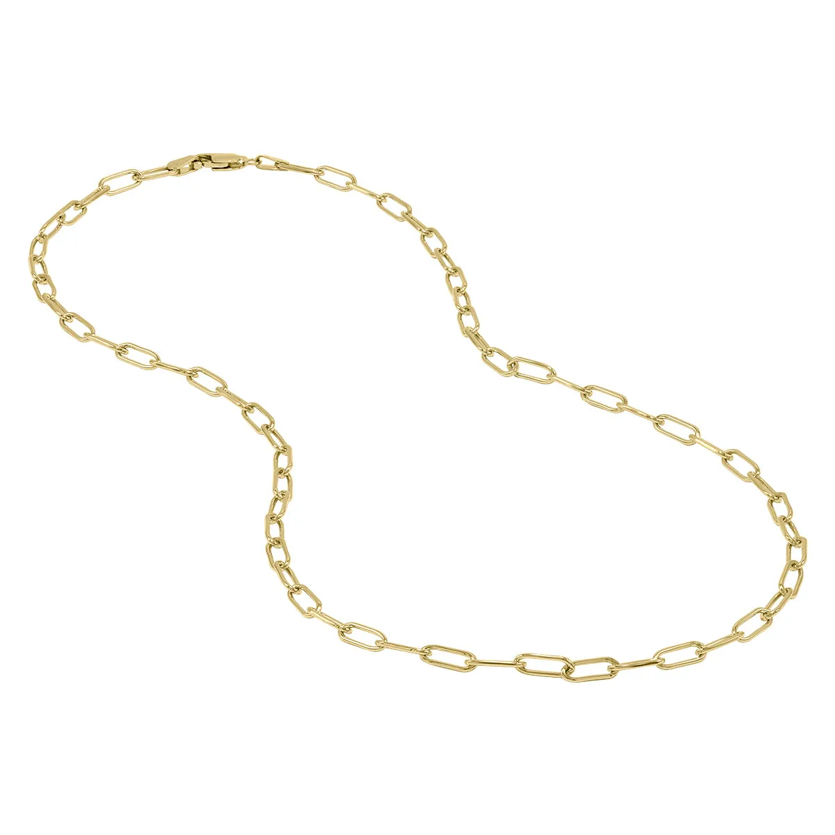 14K Yellow Gold Filled 3.5Mm Paperclip Chain With Lobster Clasp - 20 Inch