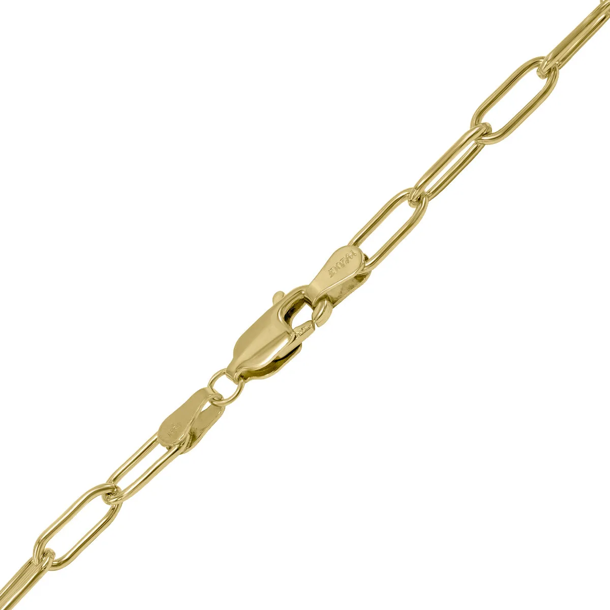 14K Yellow Gold Filled 3.5Mm Paperclip Chain With Lobster Clasp - 20 Inch