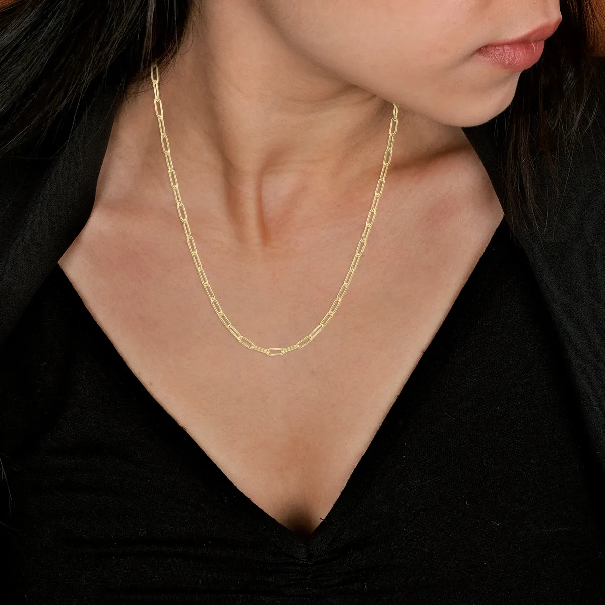 14K Yellow Gold Filled 3.5Mm Paperclip Chain With Lobster Clasp - 20 Inch