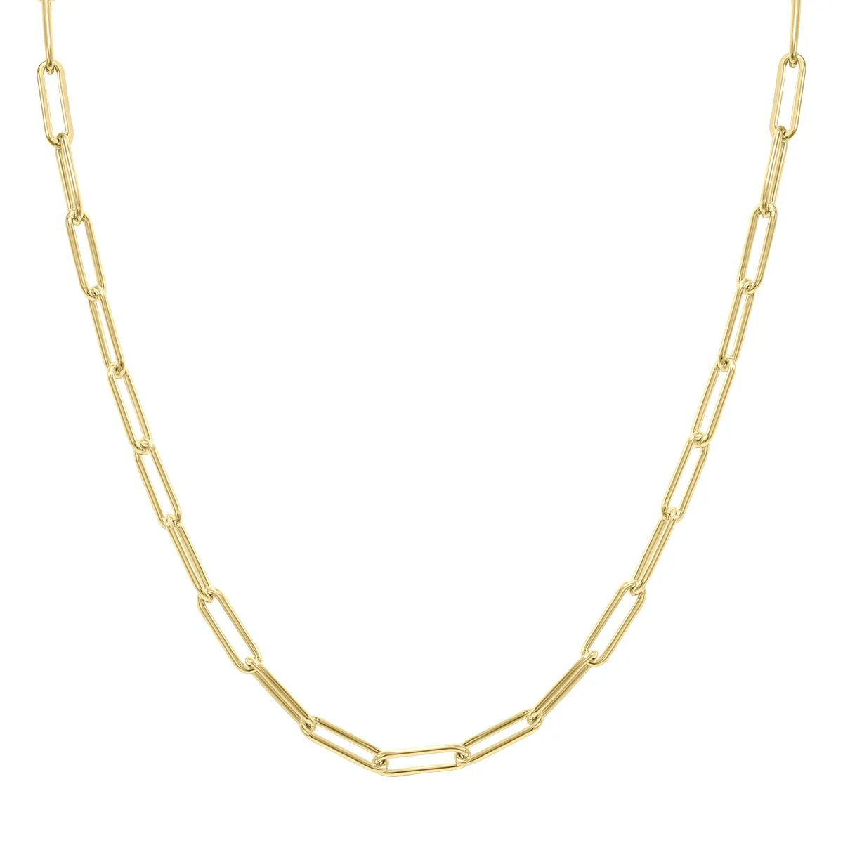 14K Yellow Gold Filled 4Mm Paperclip Chain With Lobster Clasp - 18 Inch