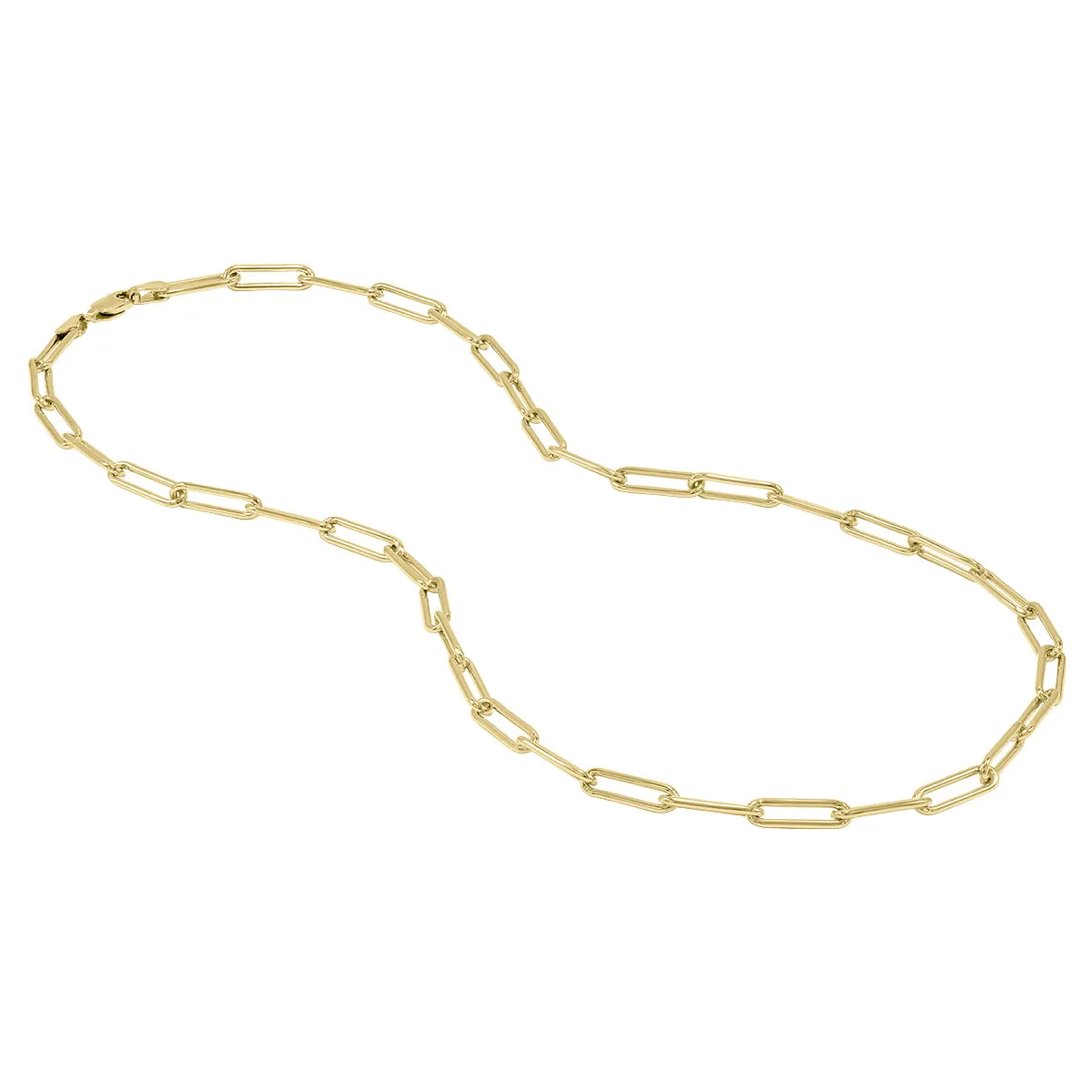 14K Yellow Gold Filled 4Mm Paperclip Chain With Lobster Clasp - 18 Inch