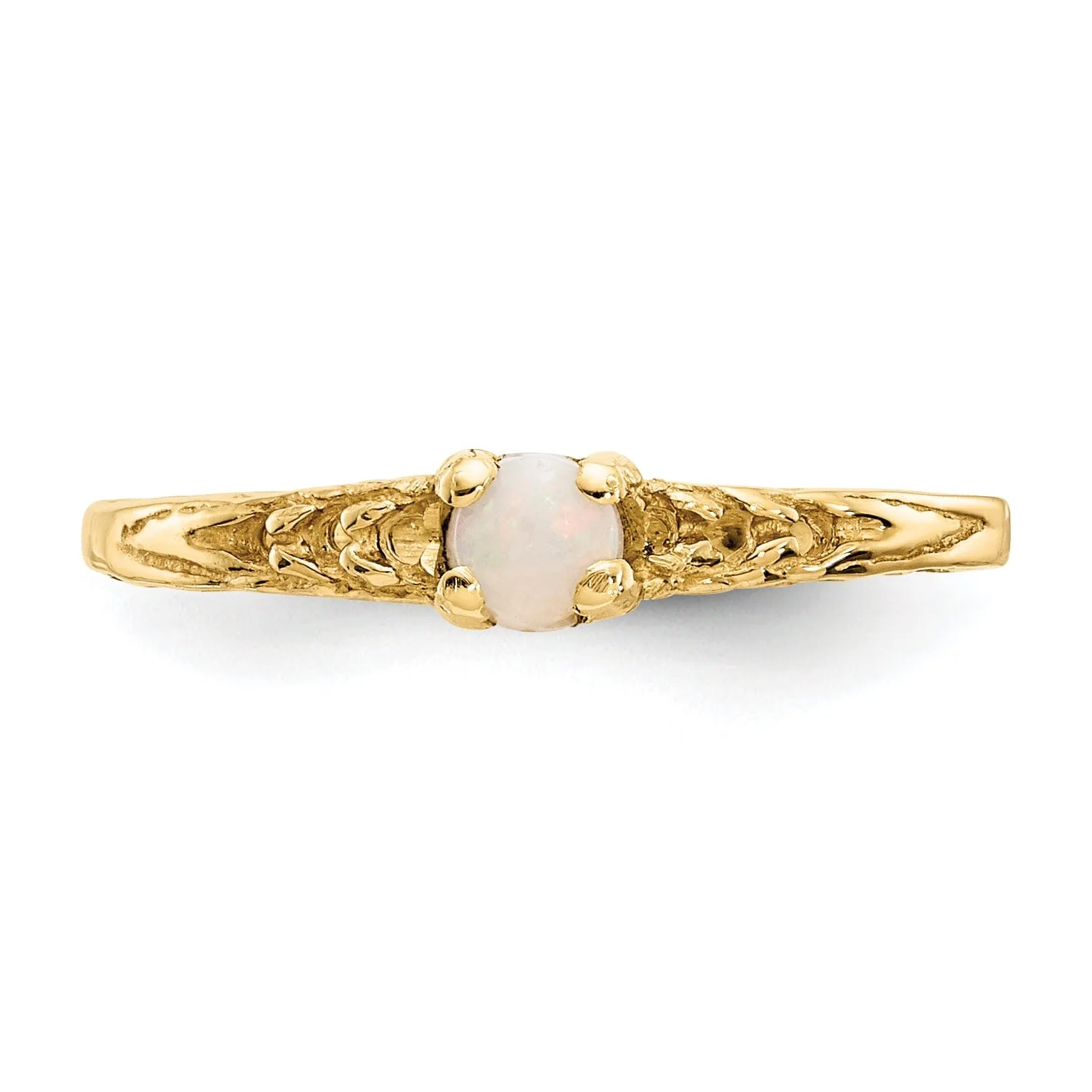 14k Yellow Gold Opal Birthstone Baby Ring