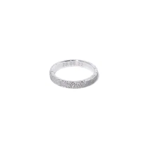 14kt White Gold Fingerprint Band Ring (for her)