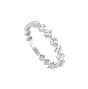 14KW Asscher Cut Diamond Band