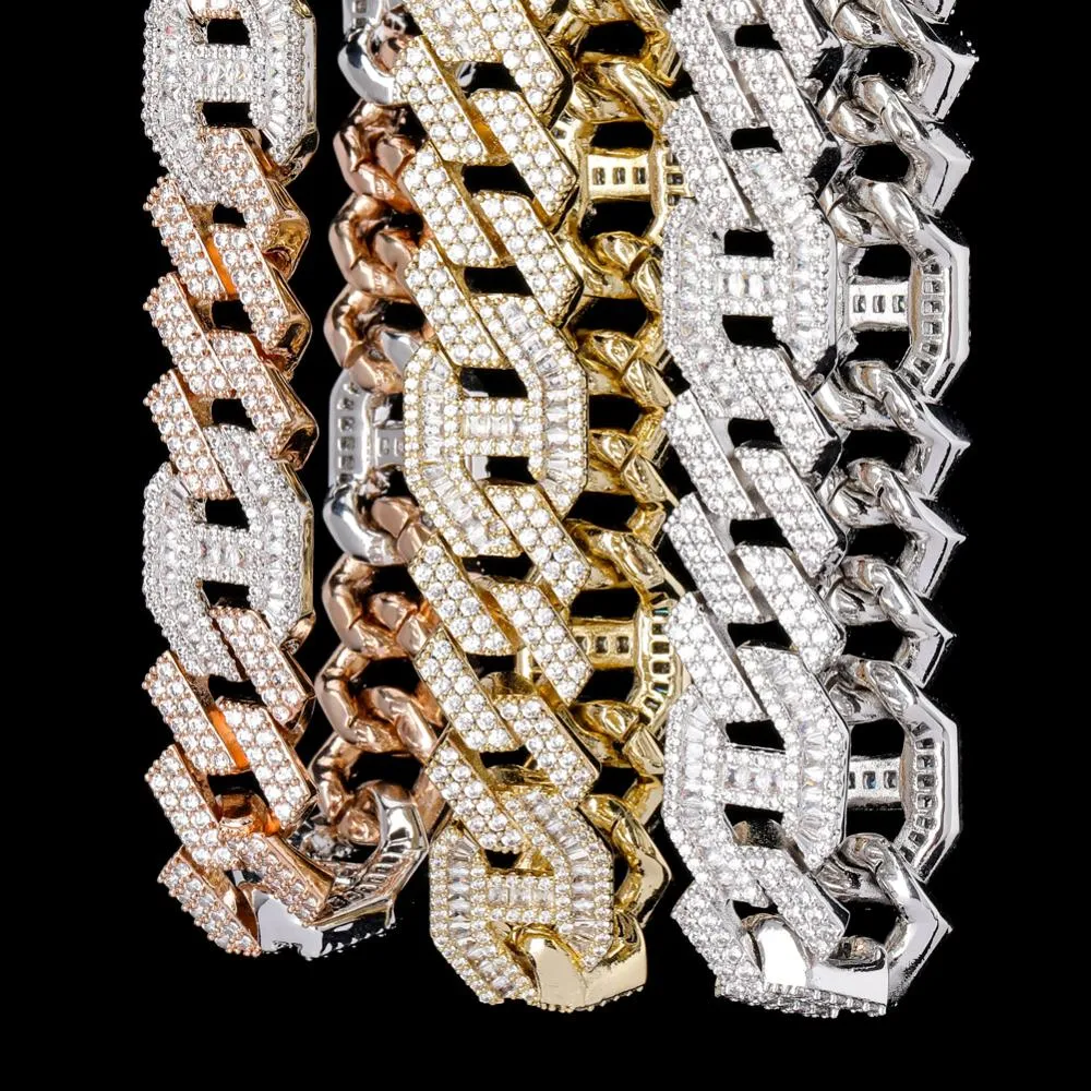 14mm Miami Cuban Link Baguette Necklace