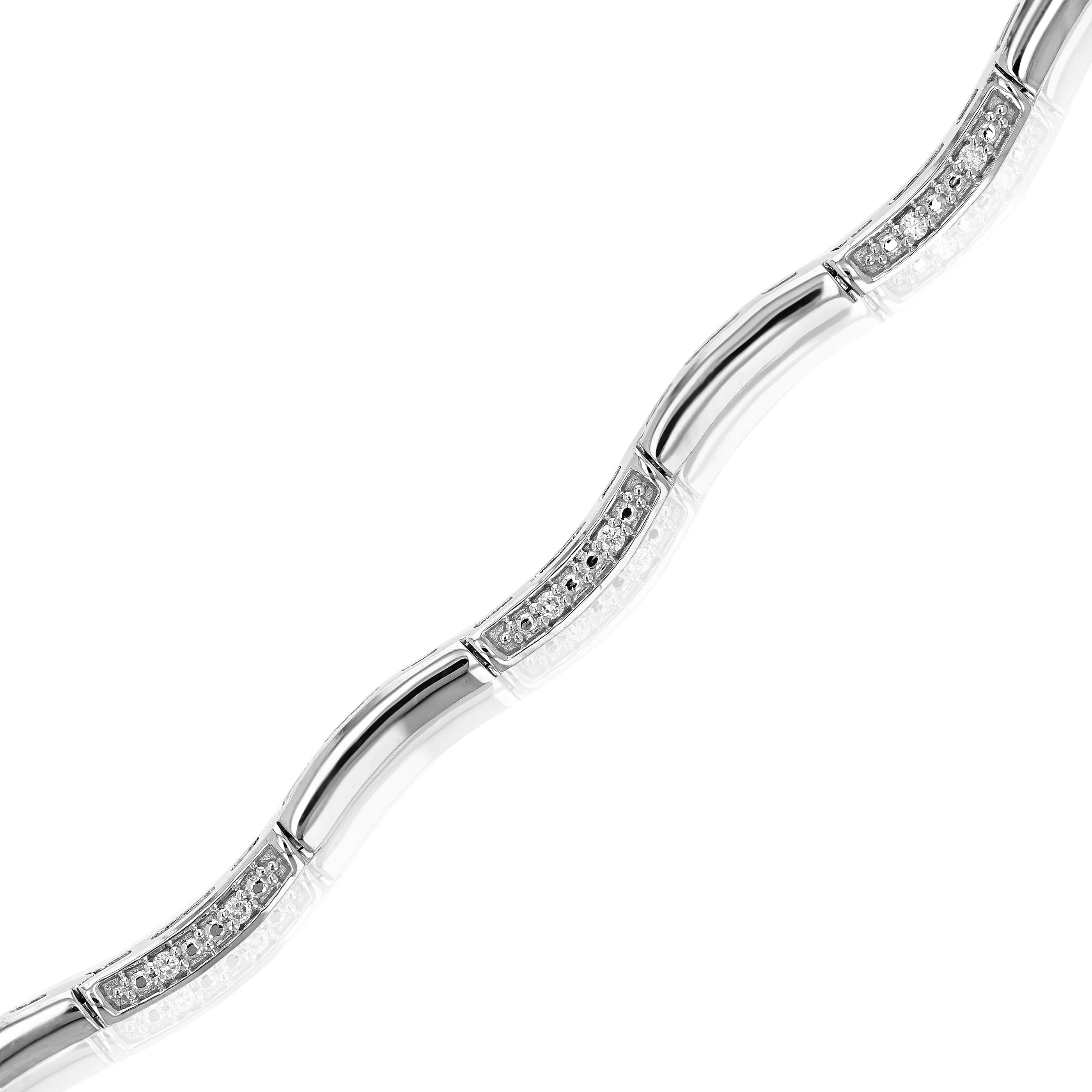 1/8 cttw Round Lab Grown Diamond Tennis Bracelet .925 Sterling Silver Channel Set