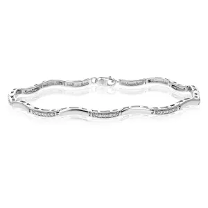 1/8 cttw Round Lab Grown Diamond Tennis Bracelet .925 Sterling Silver Channel Set