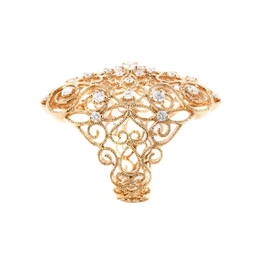 18k Rose Gold Tdw. 1.25ct Filigree Diamond Ring - 20504557