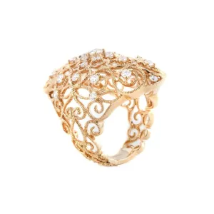 18k Rose Gold Tdw. 1.25ct Filigree Diamond Ring - 20504557