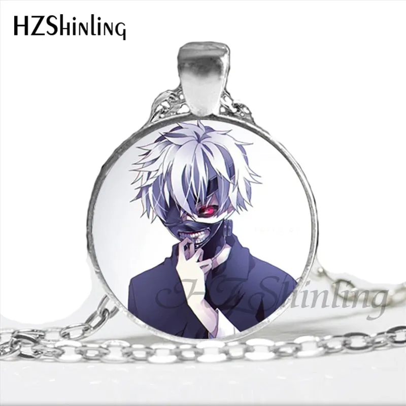 2017 New Arrival Tokyo Ghoul Kaneki Ken Necklace Handmade Glass Dome Tokyo Ghoul Pendant Jewelry Steampunk Necklace HZ1