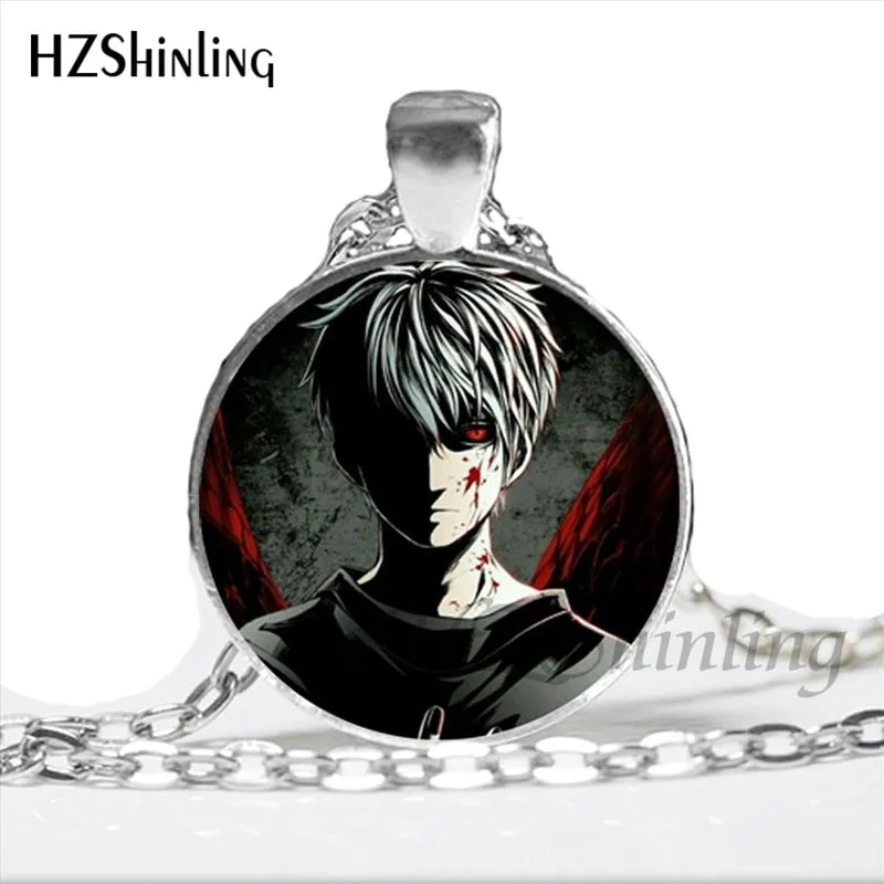 2017 New Arrival Tokyo Ghoul Kaneki Ken Necklace Handmade Glass Dome Tokyo Ghoul Pendant Jewelry Steampunk Necklace HZ1