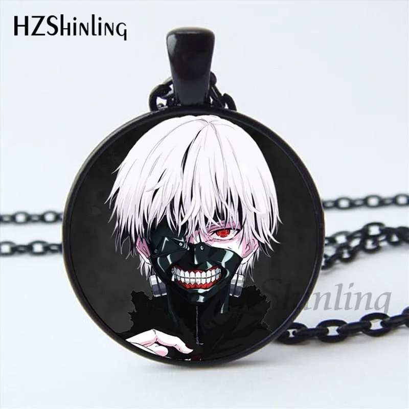 2017 New Arrival Tokyo Ghoul Kaneki Ken Necklace Handmade Glass Dome Tokyo Ghoul Pendant Jewelry Steampunk Necklace HZ1