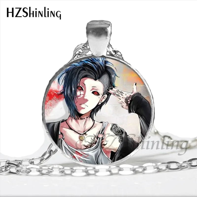 2017 New Arrival Tokyo Ghoul Kaneki Ken Necklace Handmade Glass Dome Tokyo Ghoul Pendant Jewelry Steampunk Necklace HZ1