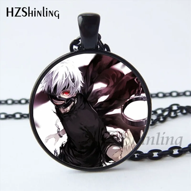 2017 New Arrival Tokyo Ghoul Kaneki Ken Necklace Handmade Glass Dome Tokyo Ghoul Pendant Jewelry Steampunk Necklace HZ1