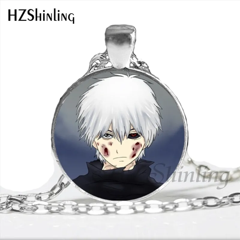 2017 New Arrival Tokyo Ghoul Kaneki Ken Necklace Handmade Glass Dome Tokyo Ghoul Pendant Jewelry Steampunk Necklace HZ1