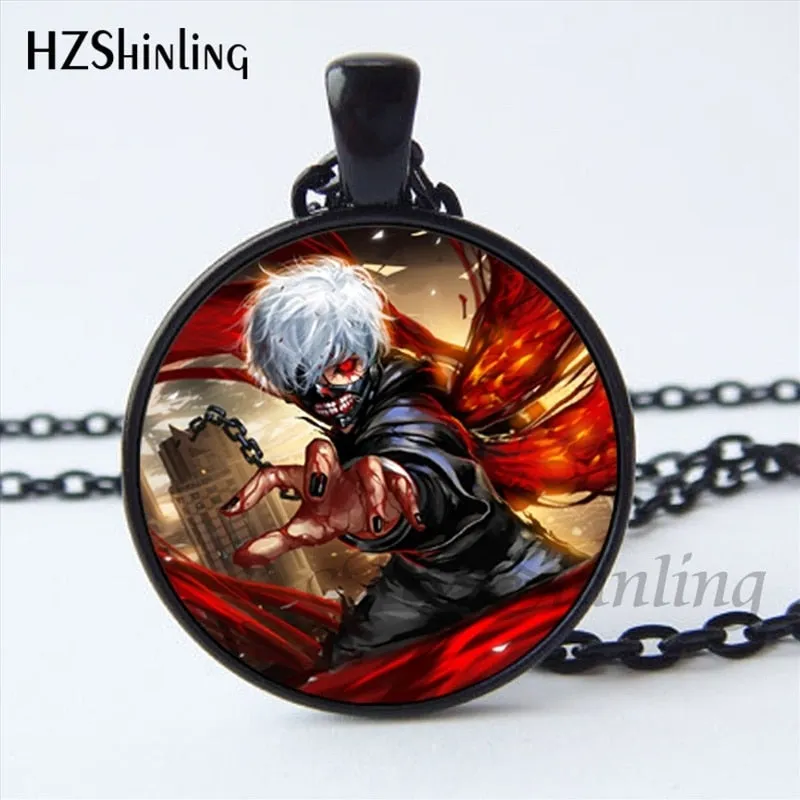 2017 New Arrival Tokyo Ghoul Kaneki Ken Necklace Handmade Glass Dome Tokyo Ghoul Pendant Jewelry Steampunk Necklace HZ1