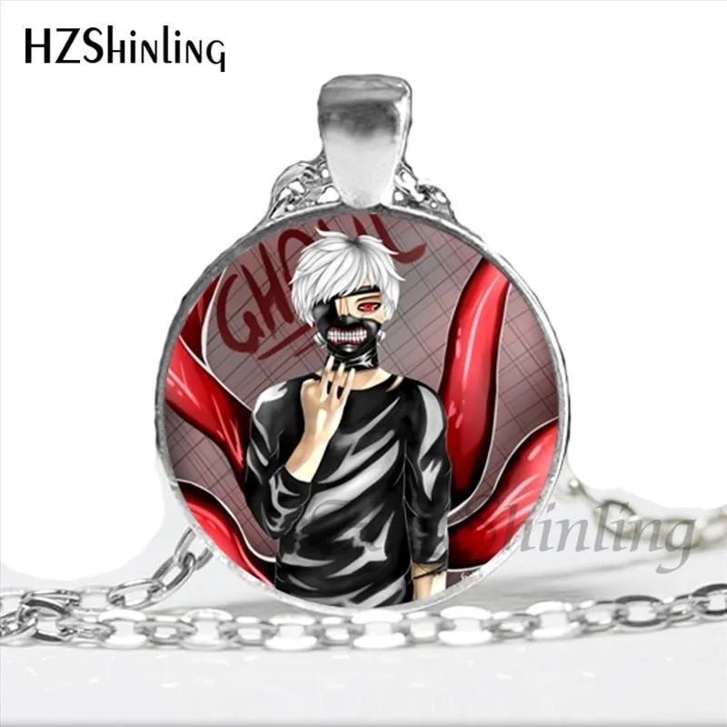 2017 New Arrival Tokyo Ghoul Kaneki Ken Necklace Handmade Glass Dome Tokyo Ghoul Pendant Jewelry Steampunk Necklace HZ1