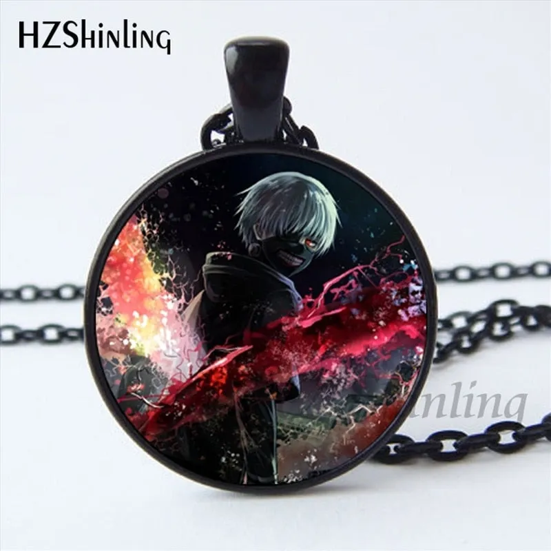 2017 New Arrival Tokyo Ghoul Kaneki Ken Necklace Handmade Glass Dome Tokyo Ghoul Pendant Jewelry Steampunk Necklace HZ1