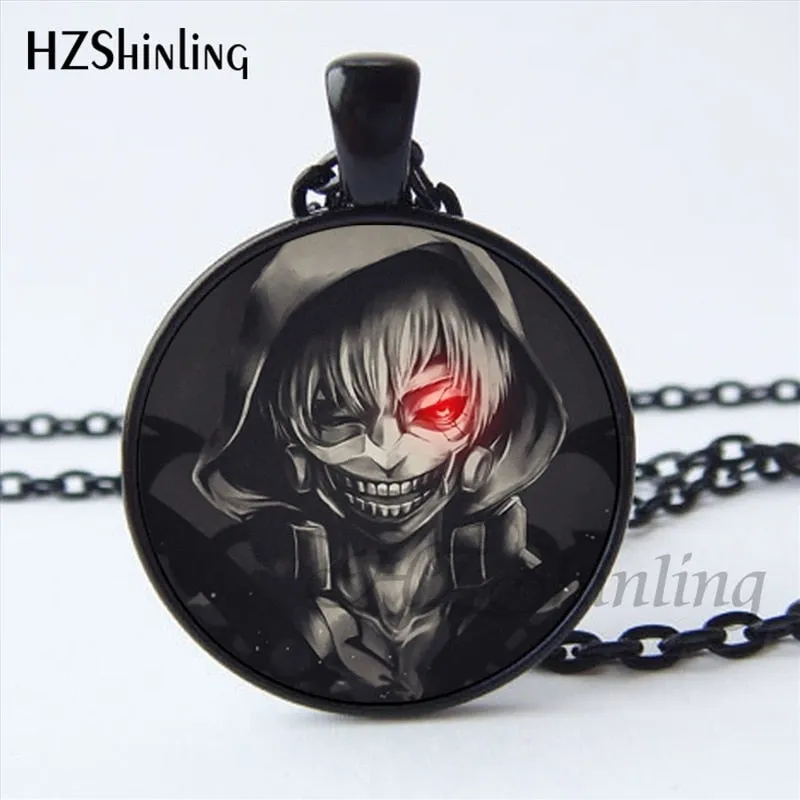 2017 New Arrival Tokyo Ghoul Kaneki Ken Necklace Handmade Glass Dome Tokyo Ghoul Pendant Jewelry Steampunk Necklace HZ1