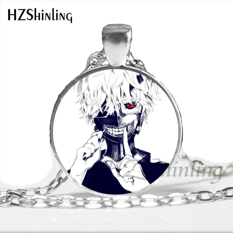 2017 New Arrival Tokyo Ghoul Kaneki Ken Necklace Handmade Glass Dome Tokyo Ghoul Pendant Jewelry Steampunk Necklace HZ1