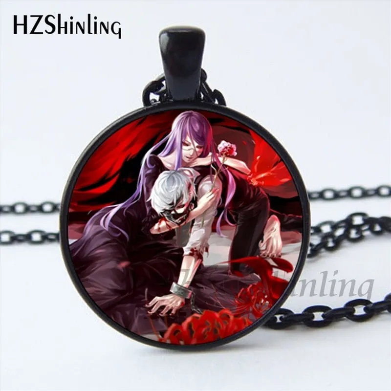 2017 New Arrival Tokyo Ghoul Kaneki Ken Necklace Handmade Glass Dome Tokyo Ghoul Pendant Jewelry Steampunk Necklace HZ1