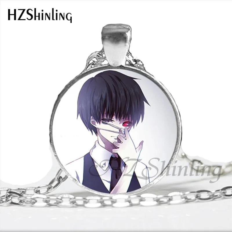 2017 New Arrival Tokyo Ghoul Kaneki Ken Necklace Handmade Glass Dome Tokyo Ghoul Pendant Jewelry Steampunk Necklace HZ1