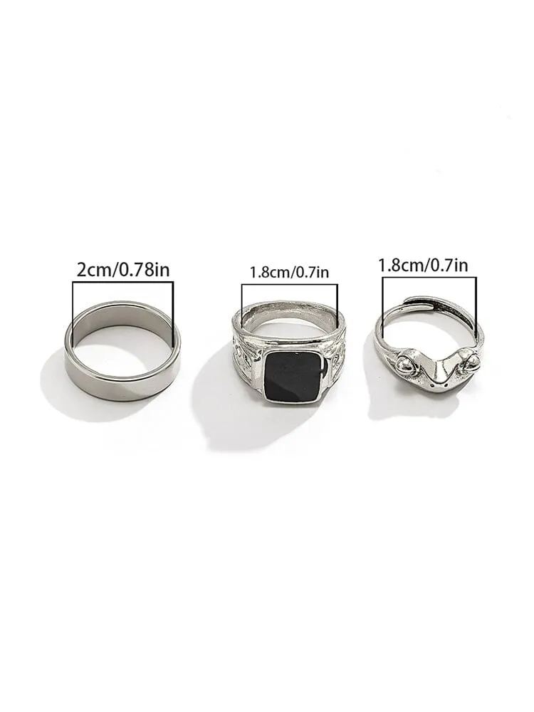 3Pcs Frog Stacking Rings Set