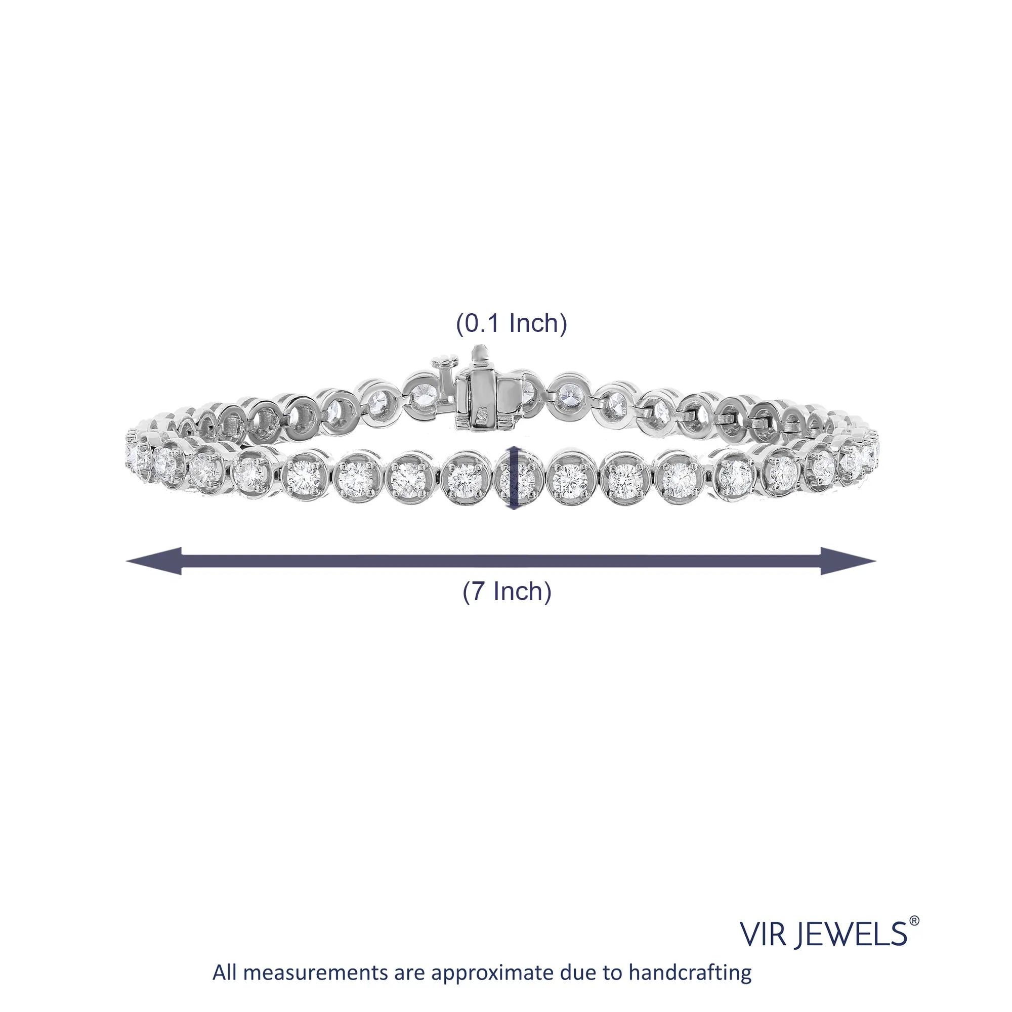 4 cttw S Link Diamond Tennis Bracelets in 14K White Gold