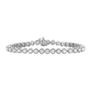 4 cttw S Link Diamond Tennis Bracelets in 14K White Gold