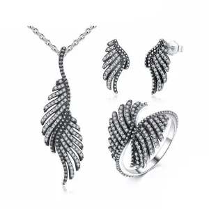 925 Sterling Silver Phoenix Feather Jewelry Set