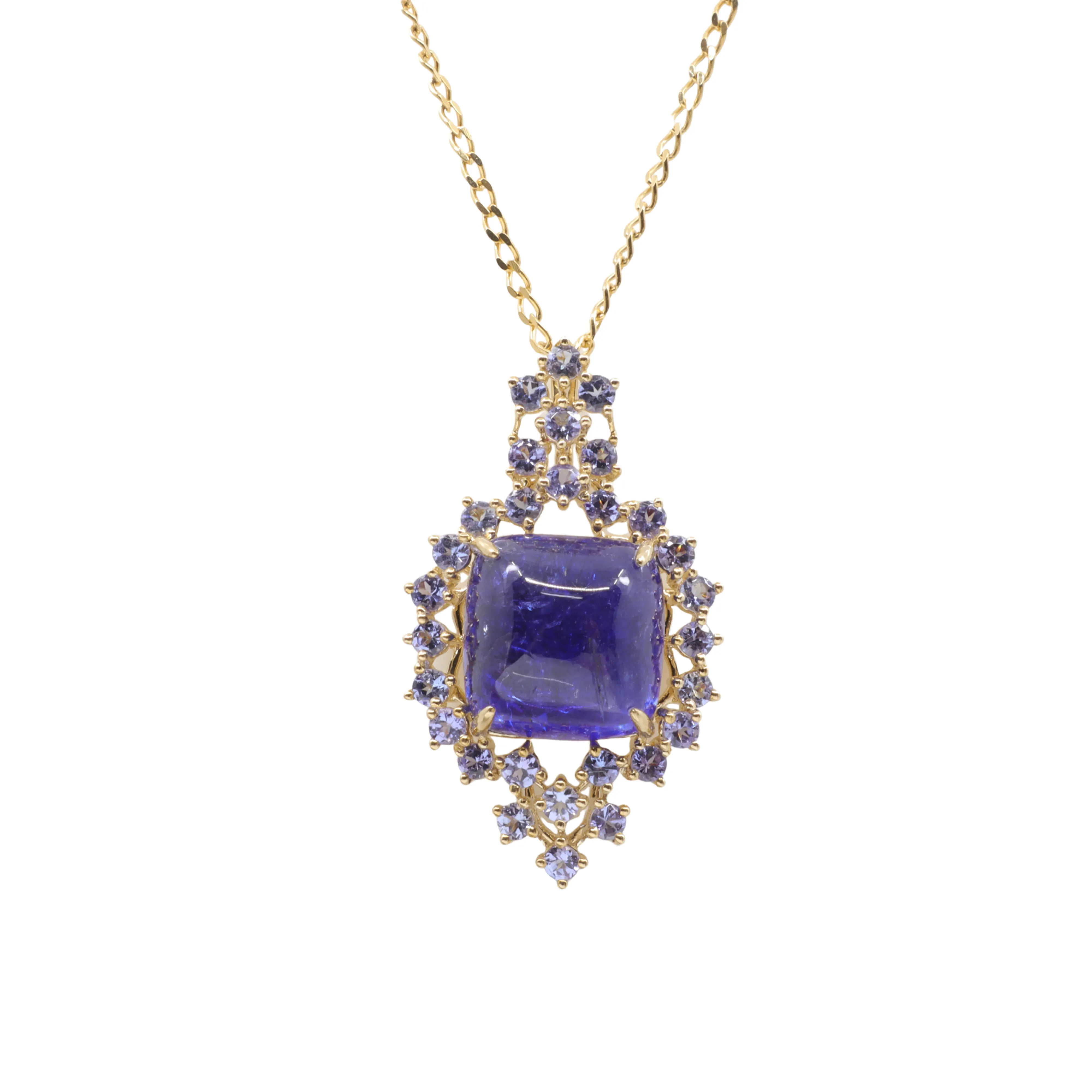 9K Yellow Gold Tanzanite Pendant - 20764739