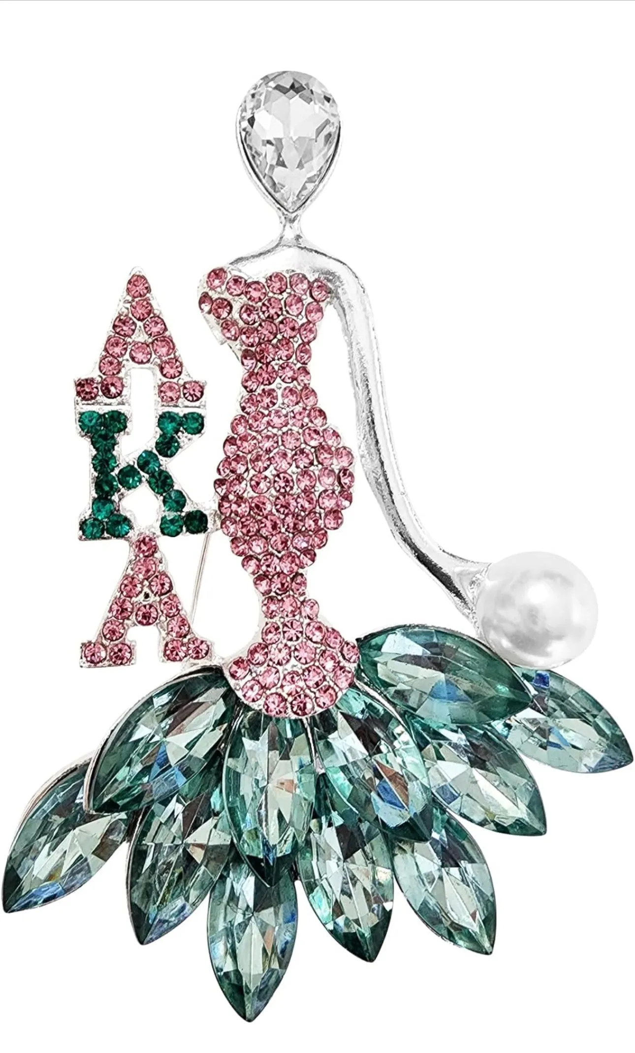 Alpha Kappa Alpha Inspired Pink and Green AKA Lady Pin