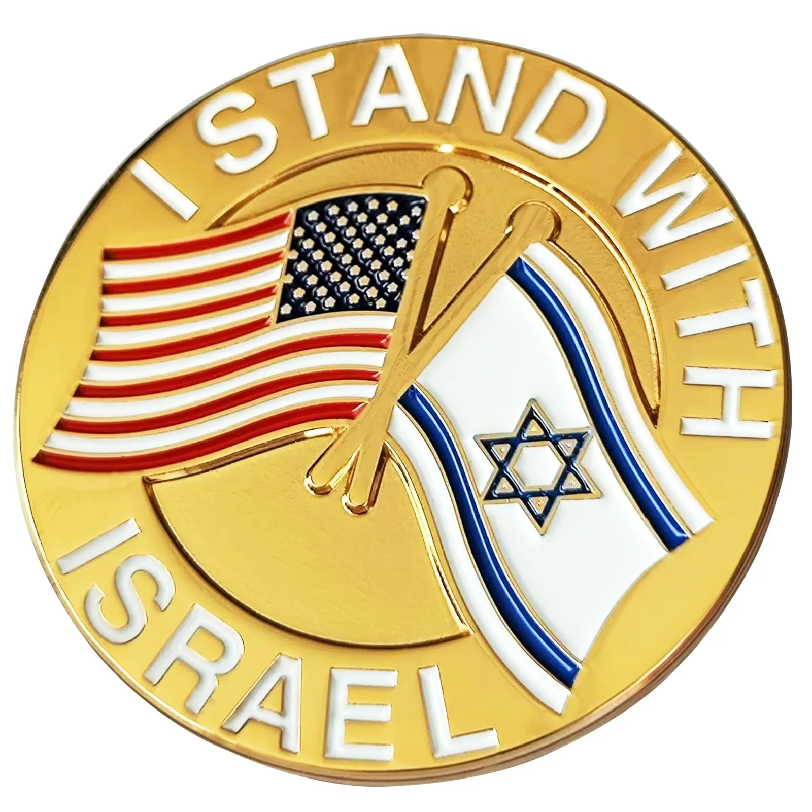 Arturbo for Israel Flag Lapel Pin National American Friendship US USA Israeli Crossed Enamel Pins Flag Badges Souvenir Metal Patriotic for Jewish Gifts Decoration Men Women Boys Hats Suit Backpack Jackets I STAND WITH ISRAEL