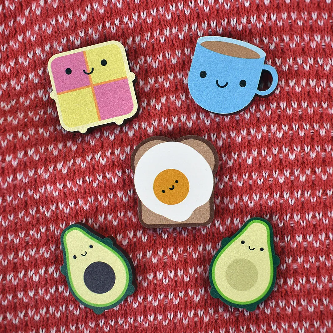 Avocado Best Friends Kawaii Wooden Pins