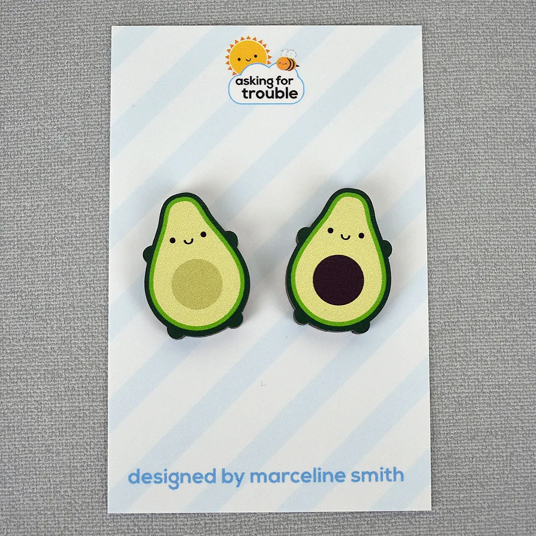 Avocado Best Friends Kawaii Wooden Pins