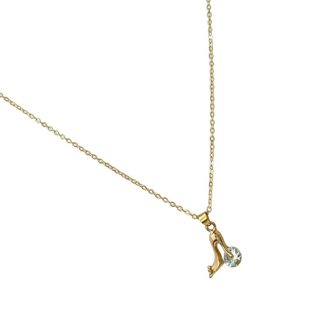 Ayesha Mini Stiletto & Diamante Stud Pendant Gold-Toned Necklace