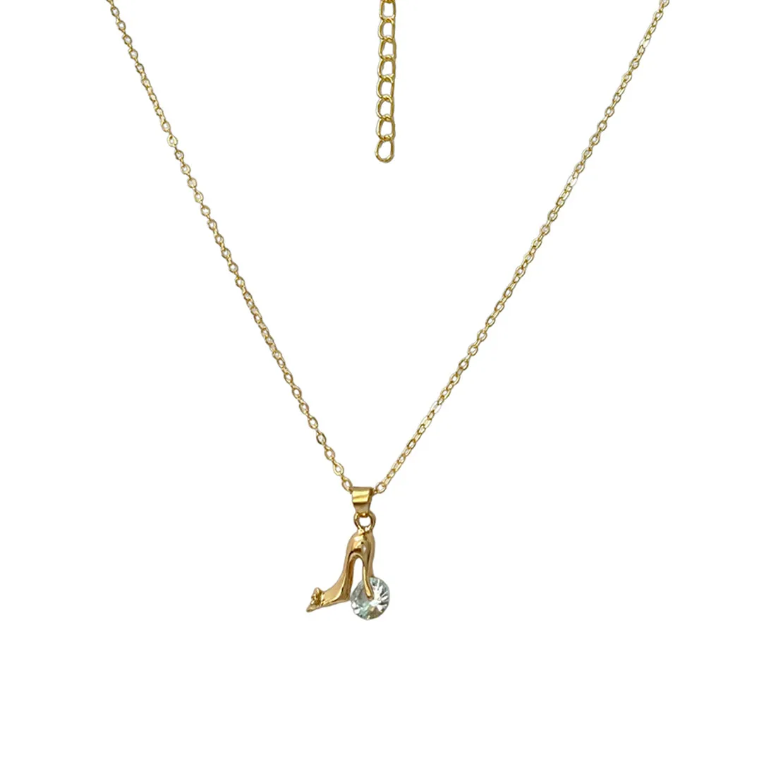 Ayesha Mini Stiletto & Diamante Stud Pendant Gold-Toned Necklace