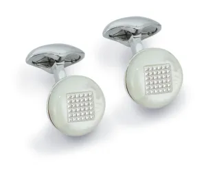 Babette Wasserman Grid Cufflinks - Mother of Pearl