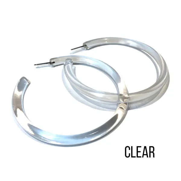 Bangle Lucite Hoop Earrings - 3 Inch