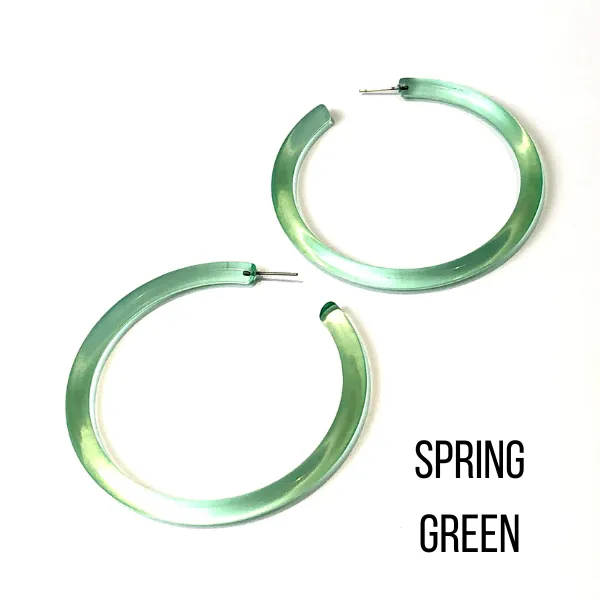 Bangle Lucite Hoop Earrings - 3 Inch