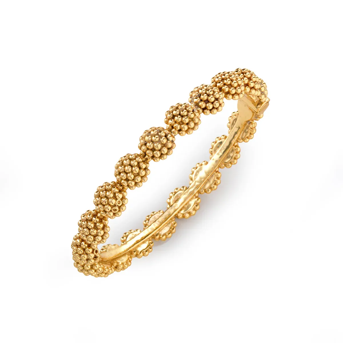 Berry Eternity Hinged Bangle, S/M - Gold