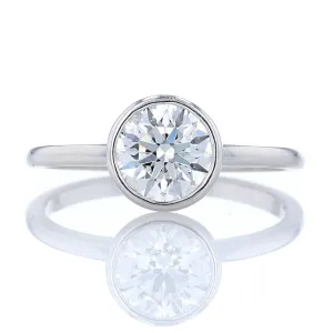 Bezel Set Solitaire Diamond Engagement Ring