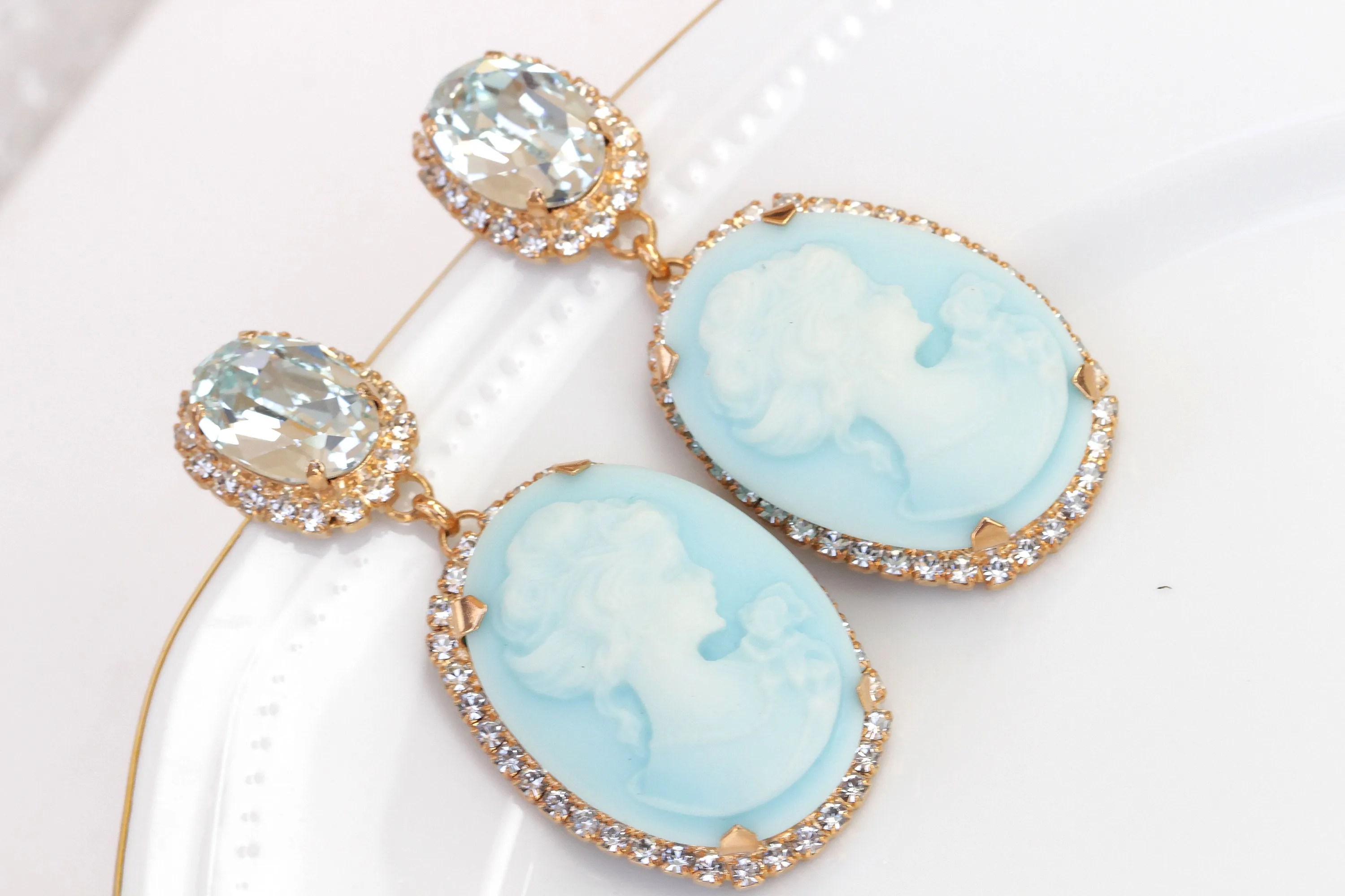 BIG CAMEO EARRINGS