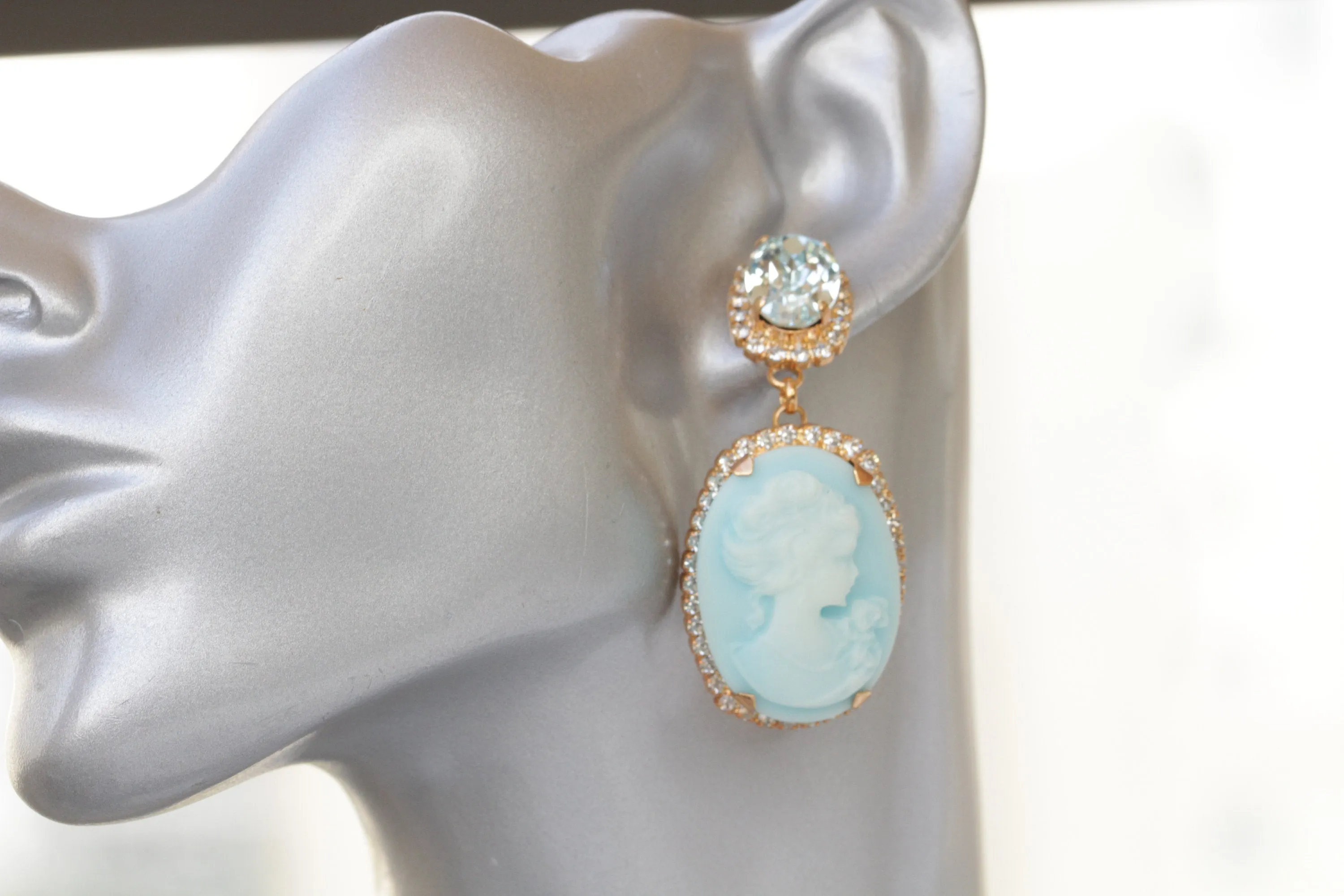 BIG CAMEO EARRINGS